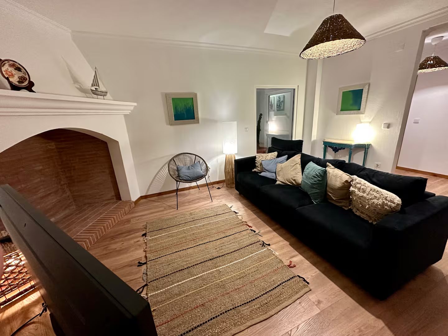 Sala de estar com lareira